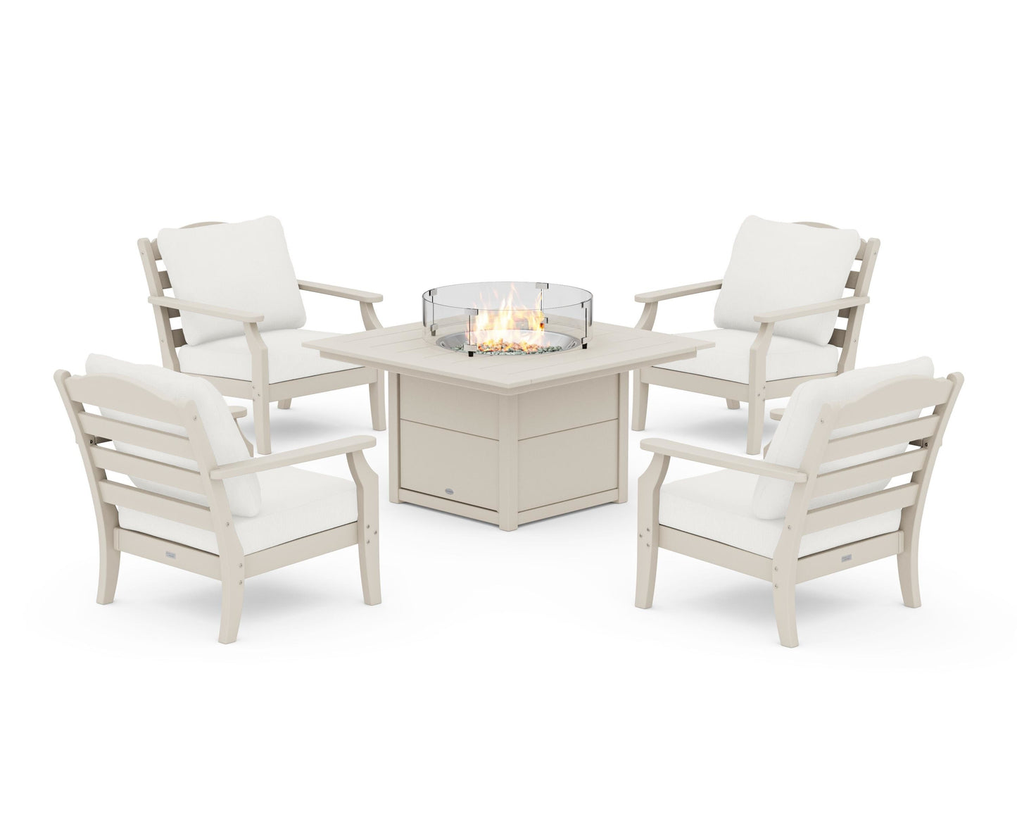 Savannah 5-Piece Deep Seating Set with Fire Pit Table