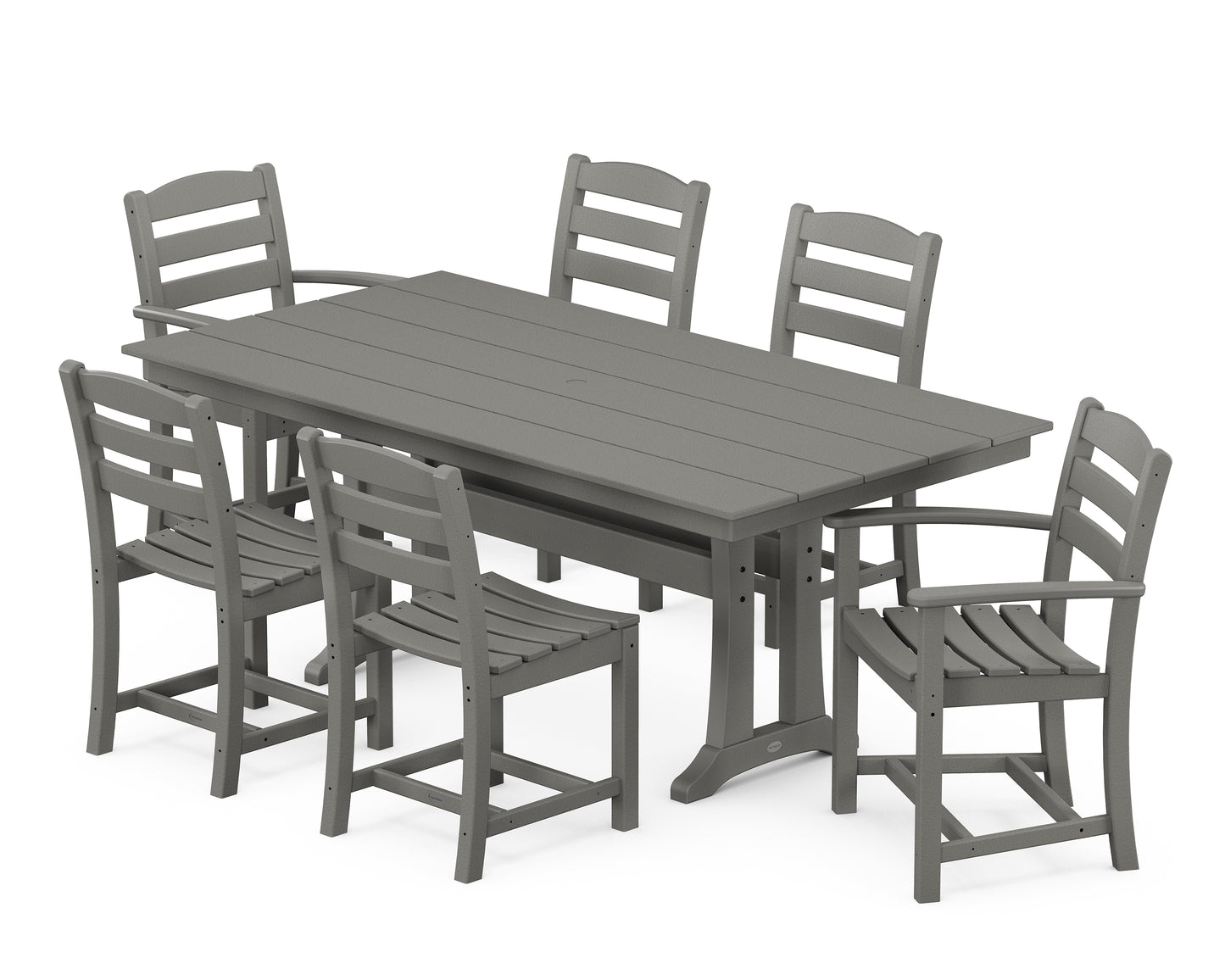 La Casa Caf‚ 7-Piece Farmhouse Dining Set with Trestle Legs