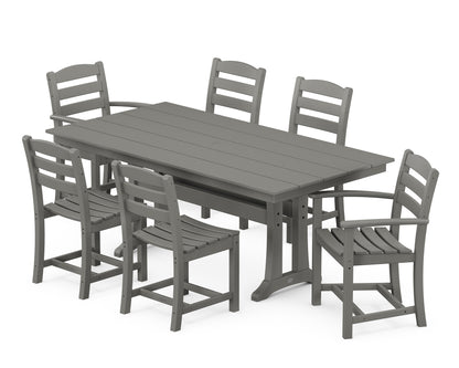 La Casa Cafe 7-Piece Farmhouse Dining Set with Trestle Legs