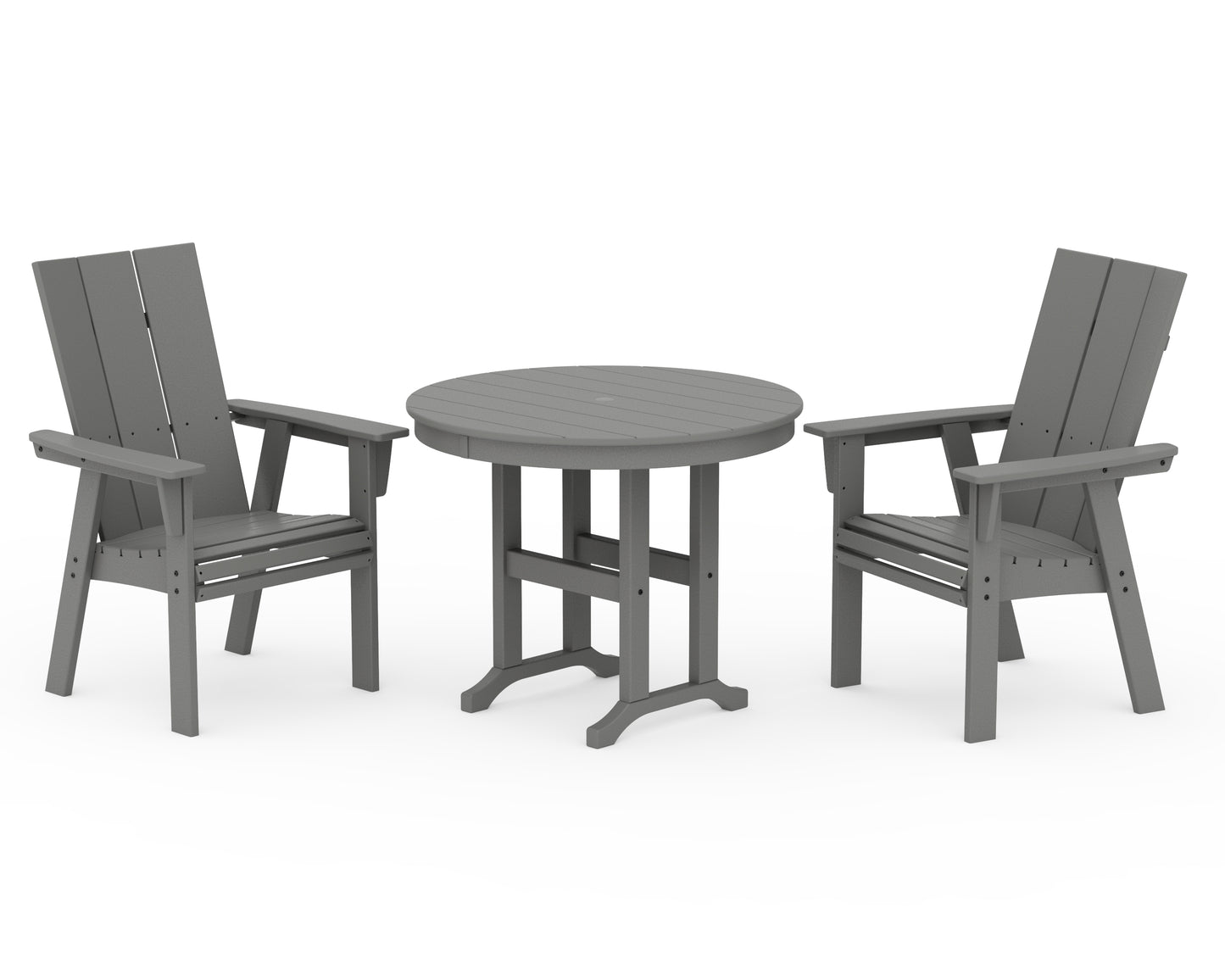 Modern Adirondack 3-Piece Round Dining Set