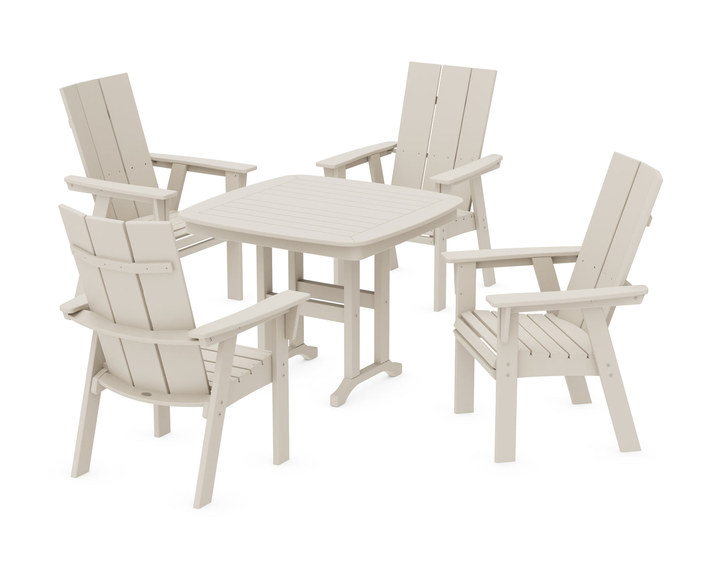 Modern Curveback Adirondack 5-Piece Dining Set