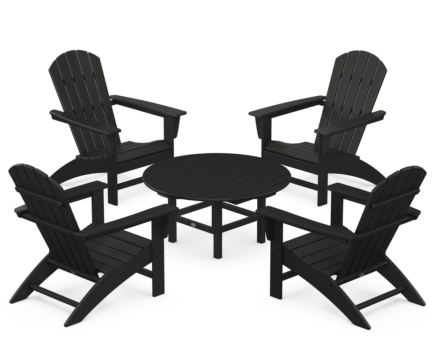 Nautical 5-Piece Adirondack Chair Conversation Set