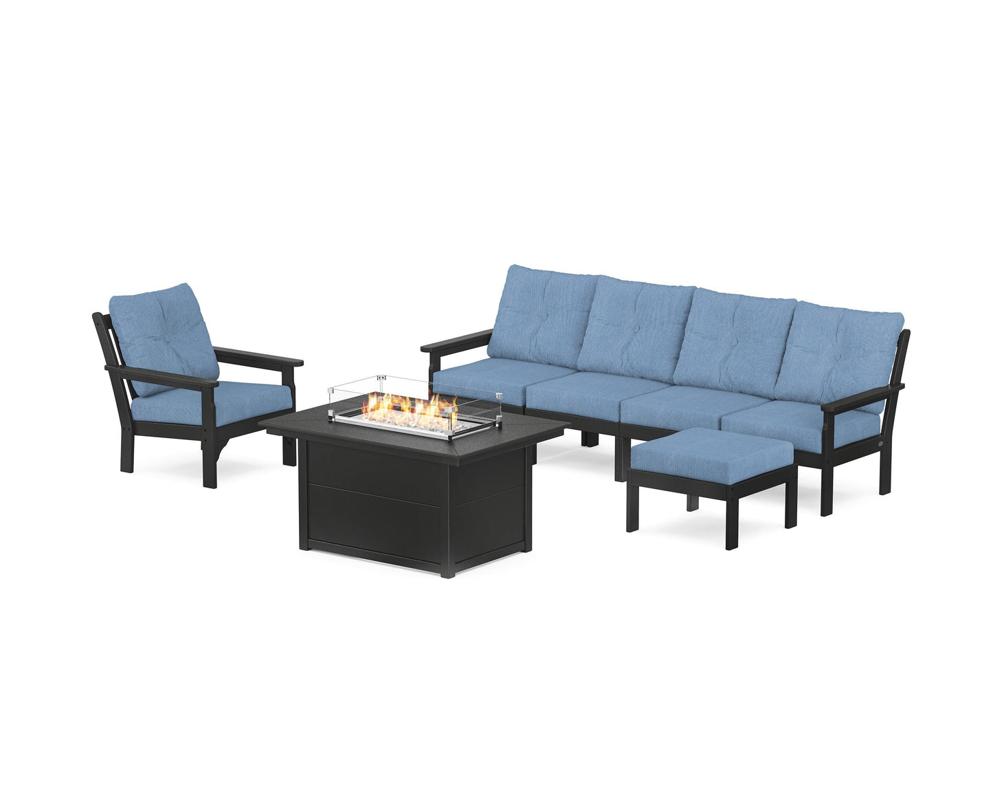 Vineyard Sectional Lounge and Fire Pit Set