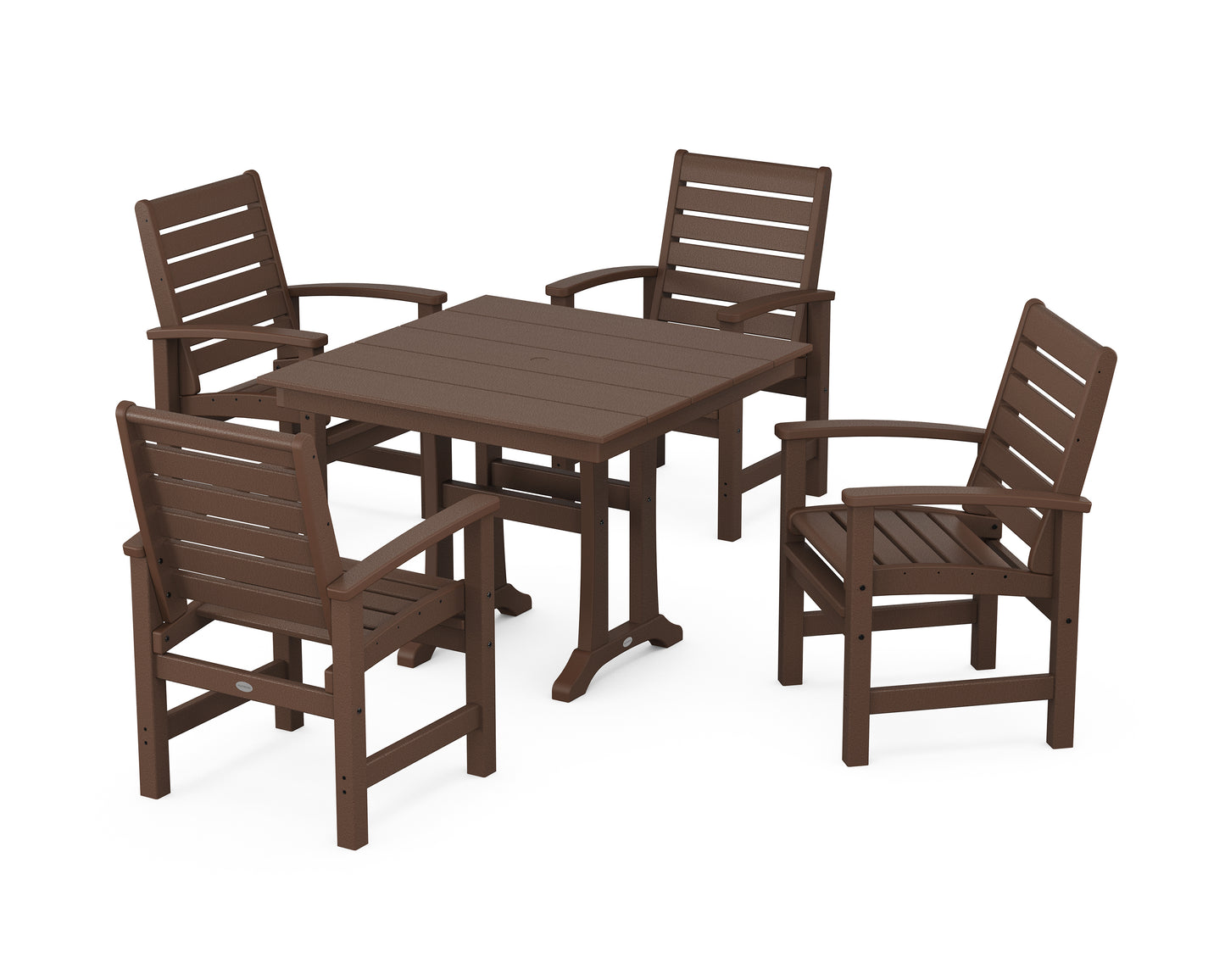 Signature 5-Piece Farmhouse Dining Set With Trestle Legs