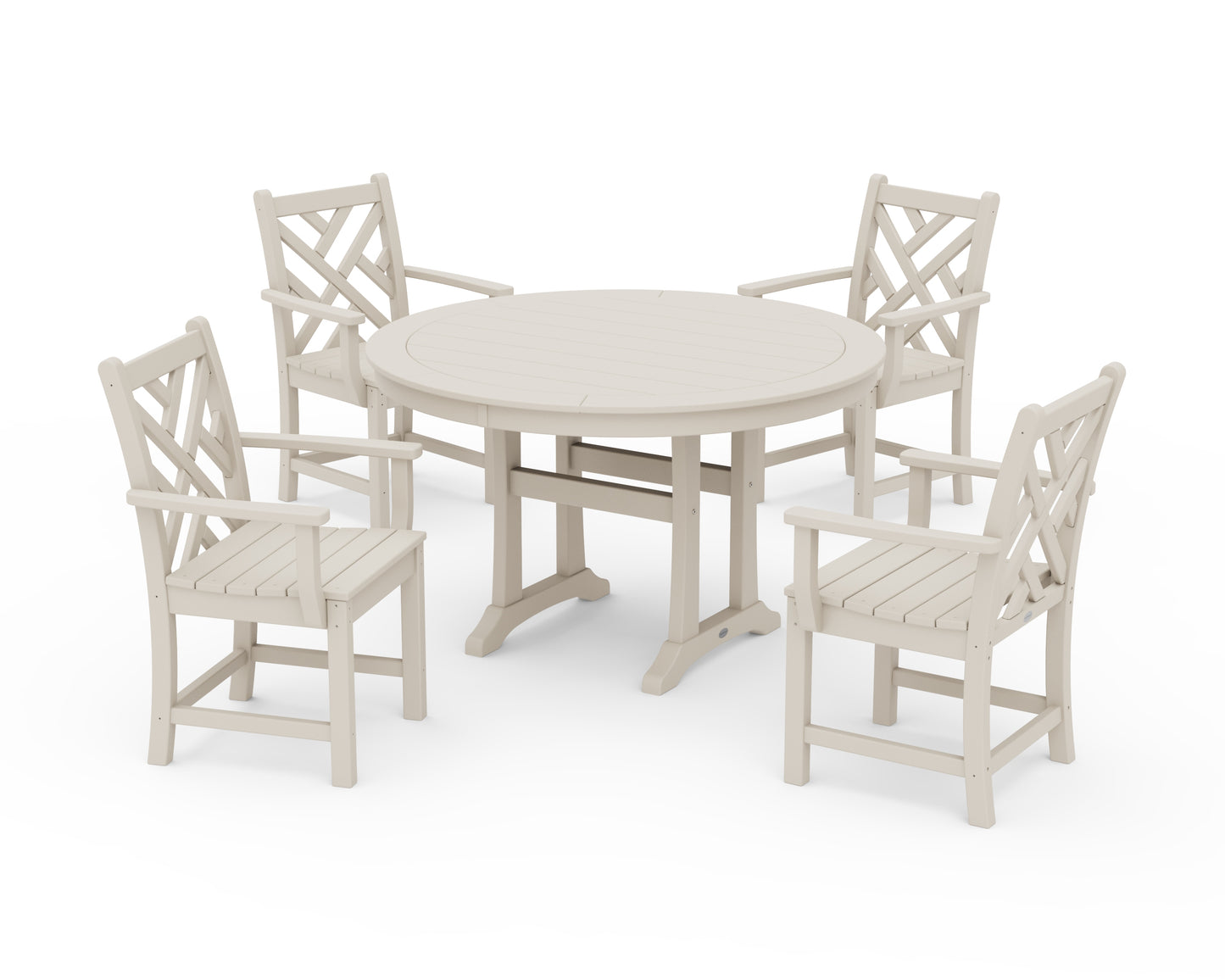 Chippendale 5-Piece Nautical Trestle Dining Arm Chair Set
