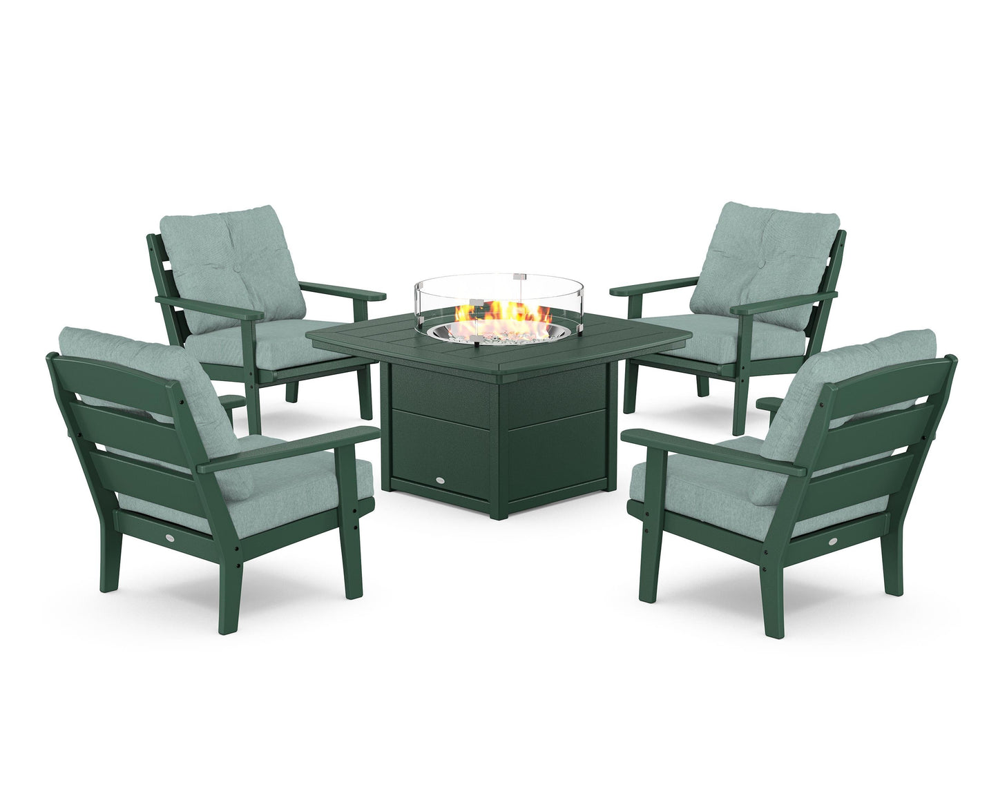 Lakeside 5-Piece Deep Seating Set with Nautical Fire Pit Table