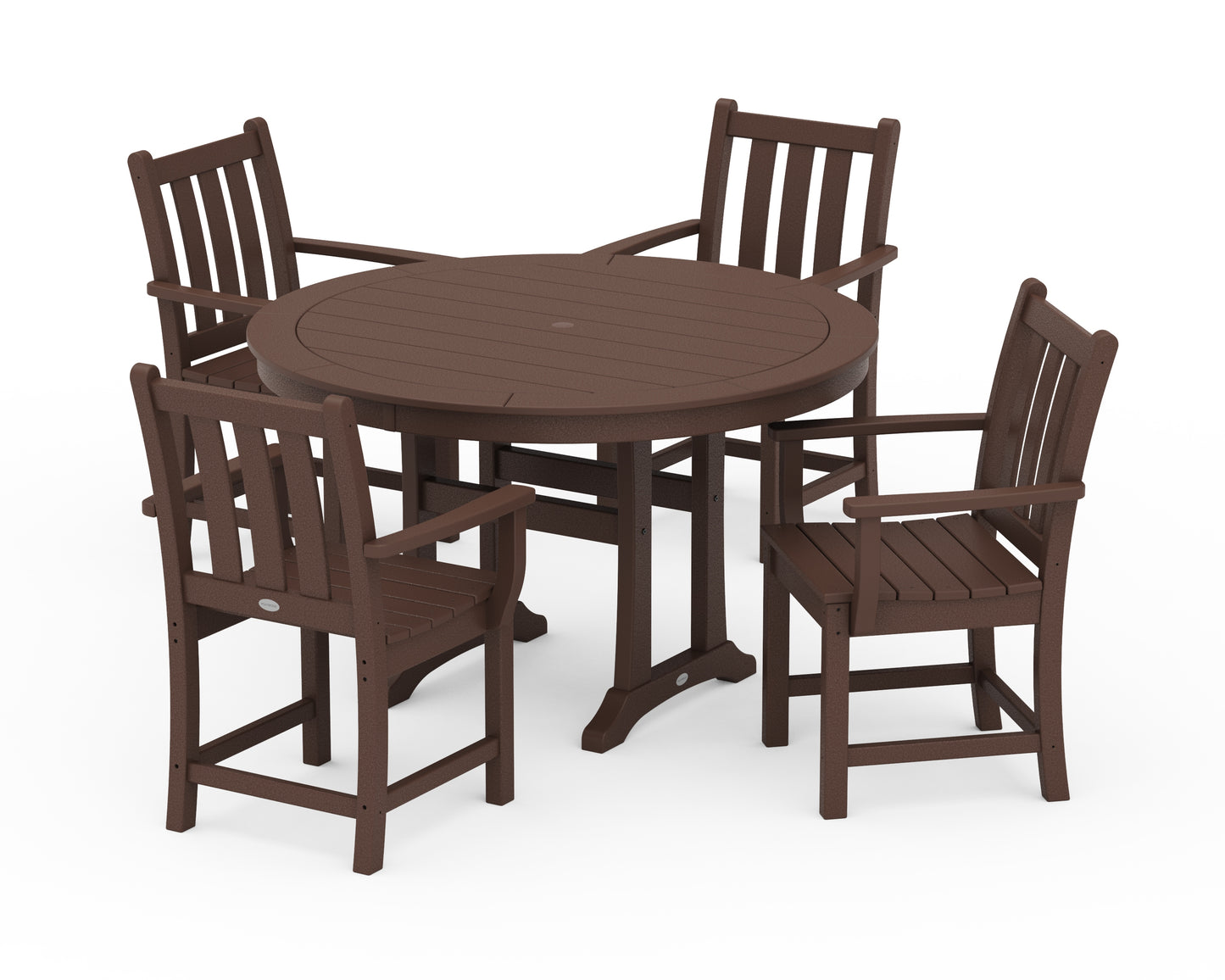 Traditional Garden 5-Piece Round Dining Set with Trestle Legs