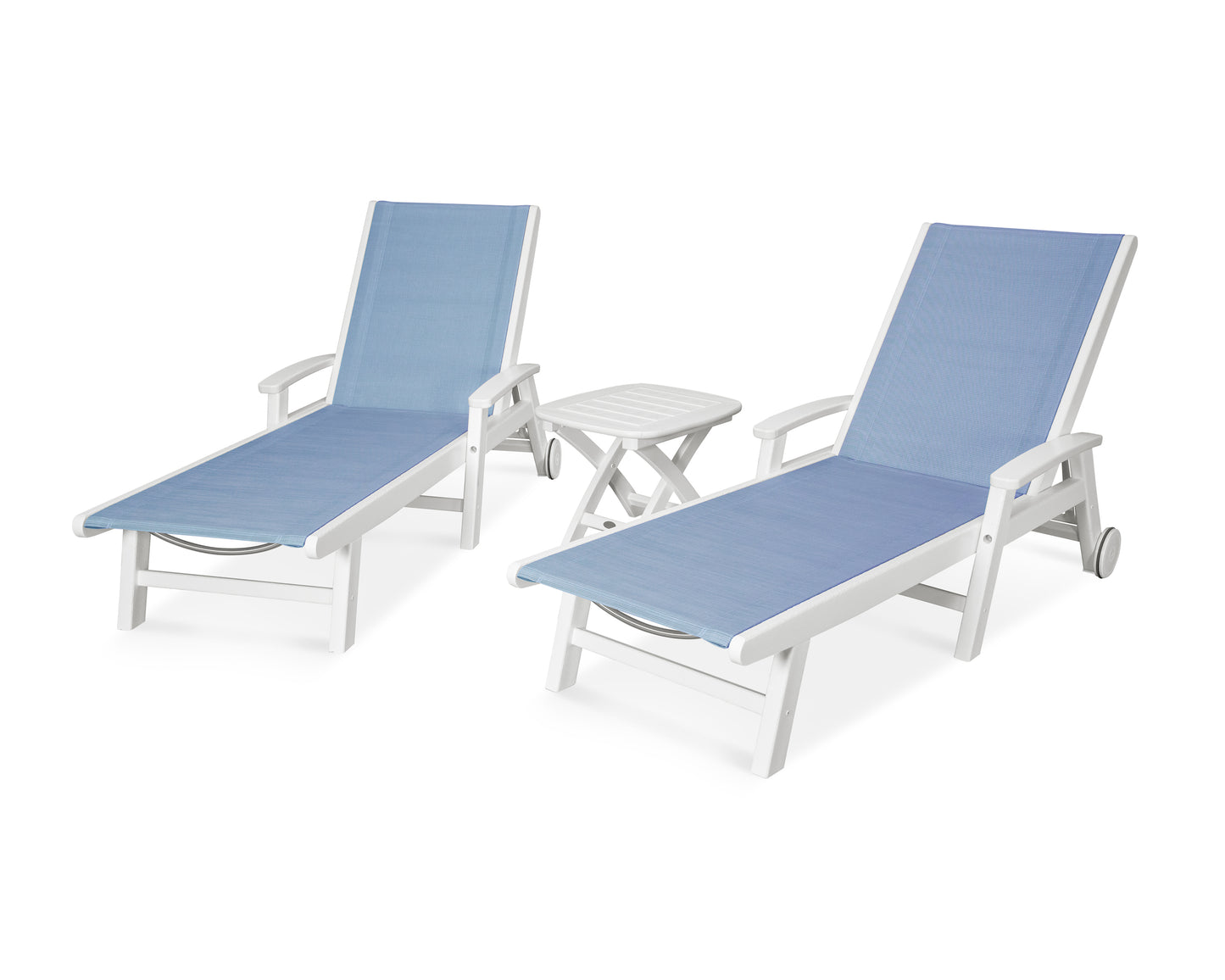 Coastal 3-Piece Wheeled Chaise Set