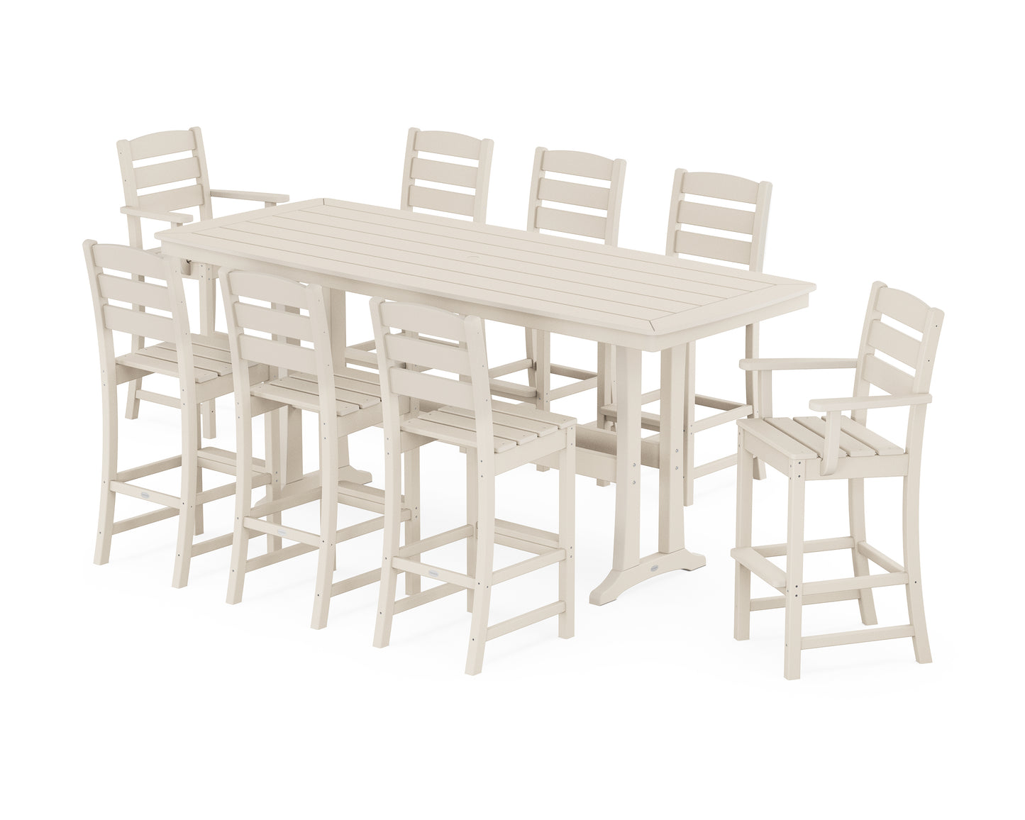 Lakeside 9-Piece Bar Set with Trestle Legs