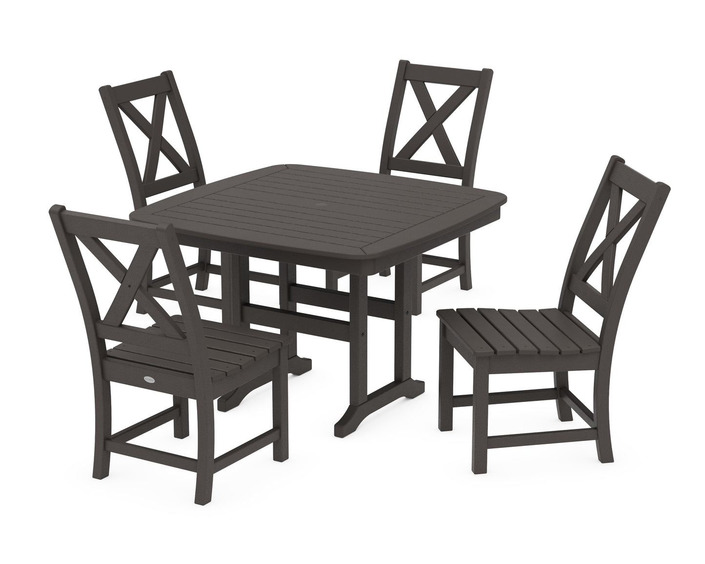 Braxton Side Chair 5-Piece Dining Set with Trestle Legs