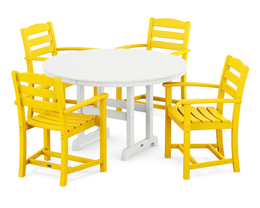 La Casa Cafâ€š 5-Piece Round Farmhouse Dining Set