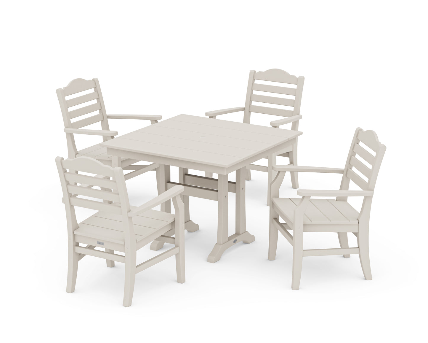 Savannah 5-Piece Farmhouse Dining Set with Trestle Legs