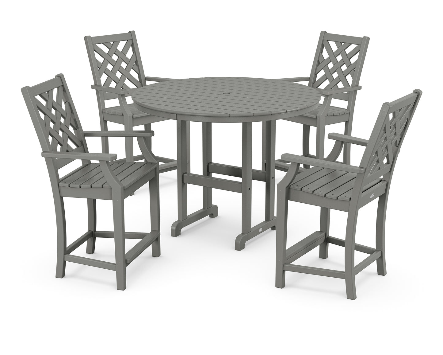 Wovendale 5-Piece Round Farmhouse Counter Set