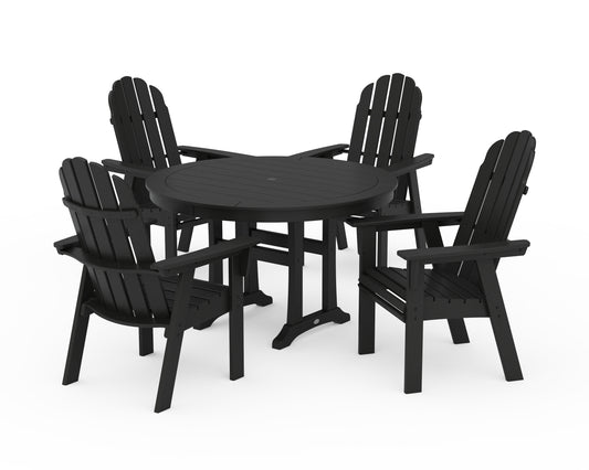 Vineyard Curveback Adirondack 5-Piece Nautical Trestle Dining Set