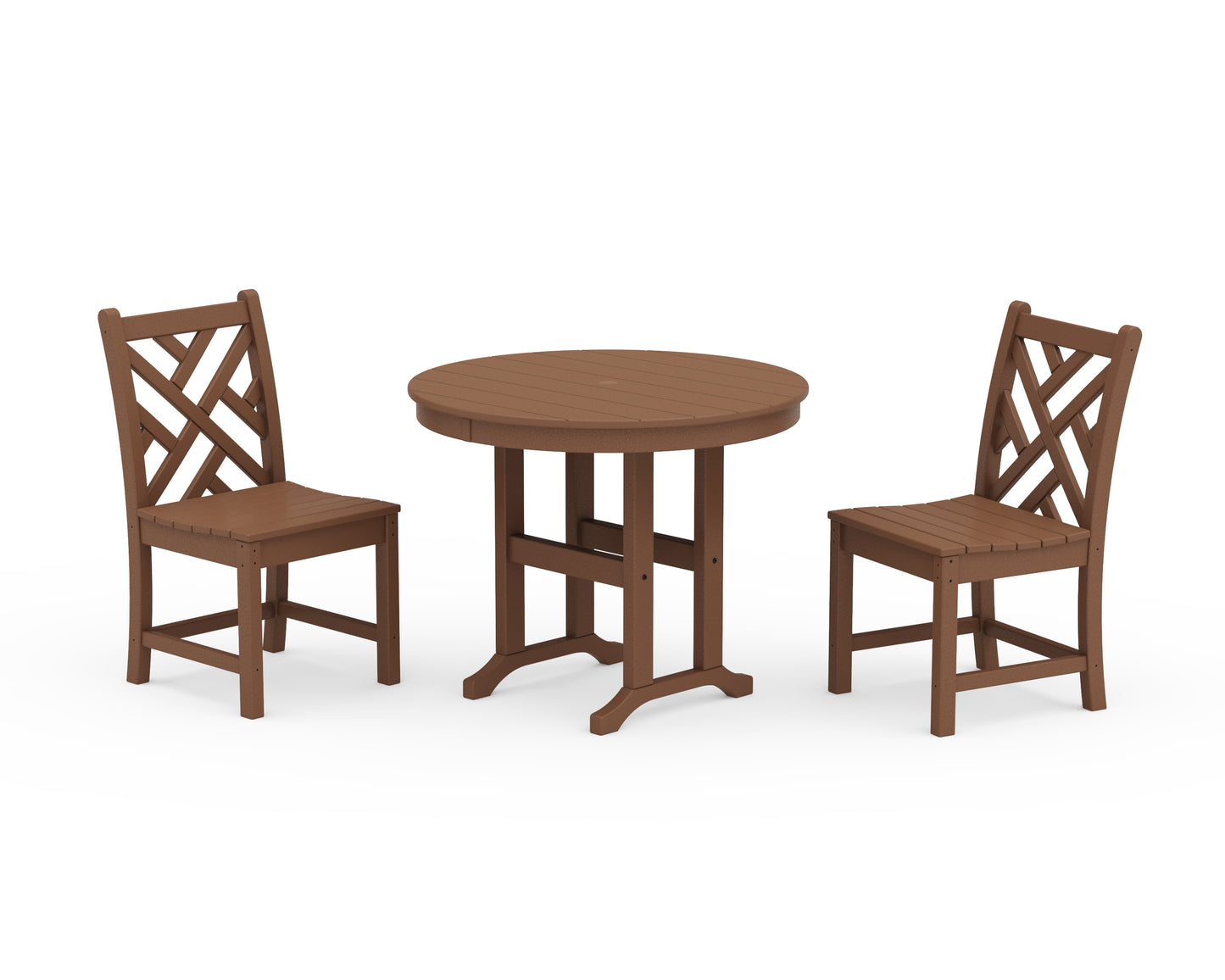 Chippendale Side Chair 3-Piece Round Dining Set