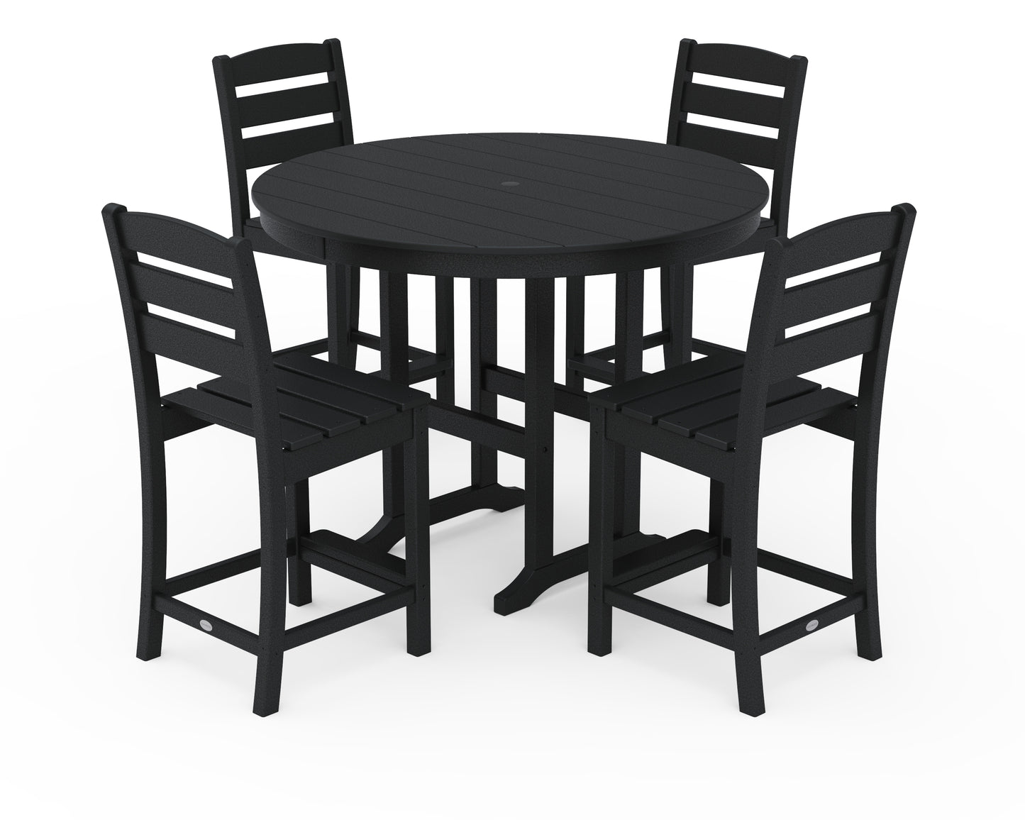 Lakeside 5-Piece Farmhouse Round Side Chair Counter  Set