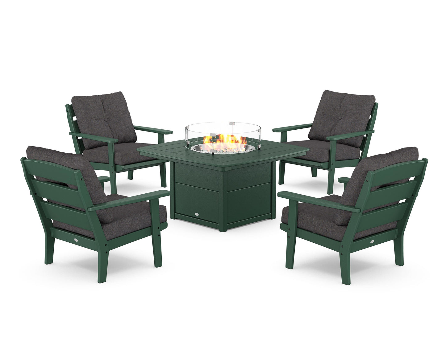 Lakeside 5-Piece Deep Seating Set with Nautical Fire Pit Table
