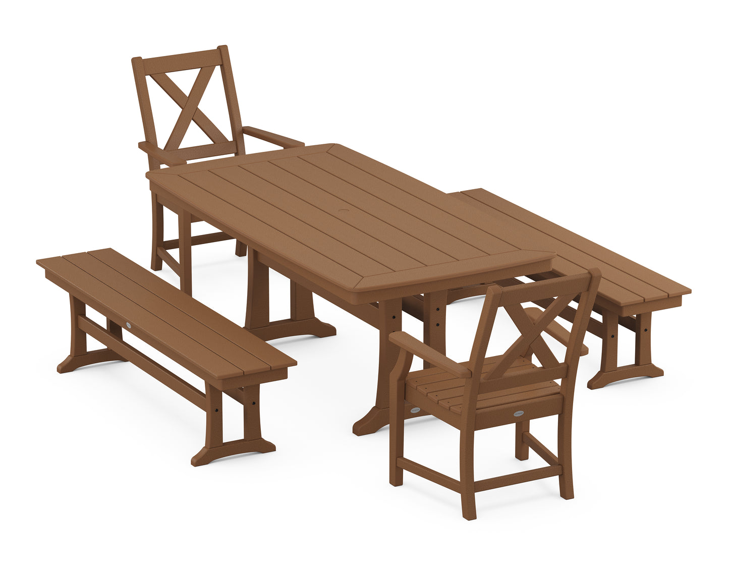 Braxton 5-Piece Dining Set with Trestle Legs