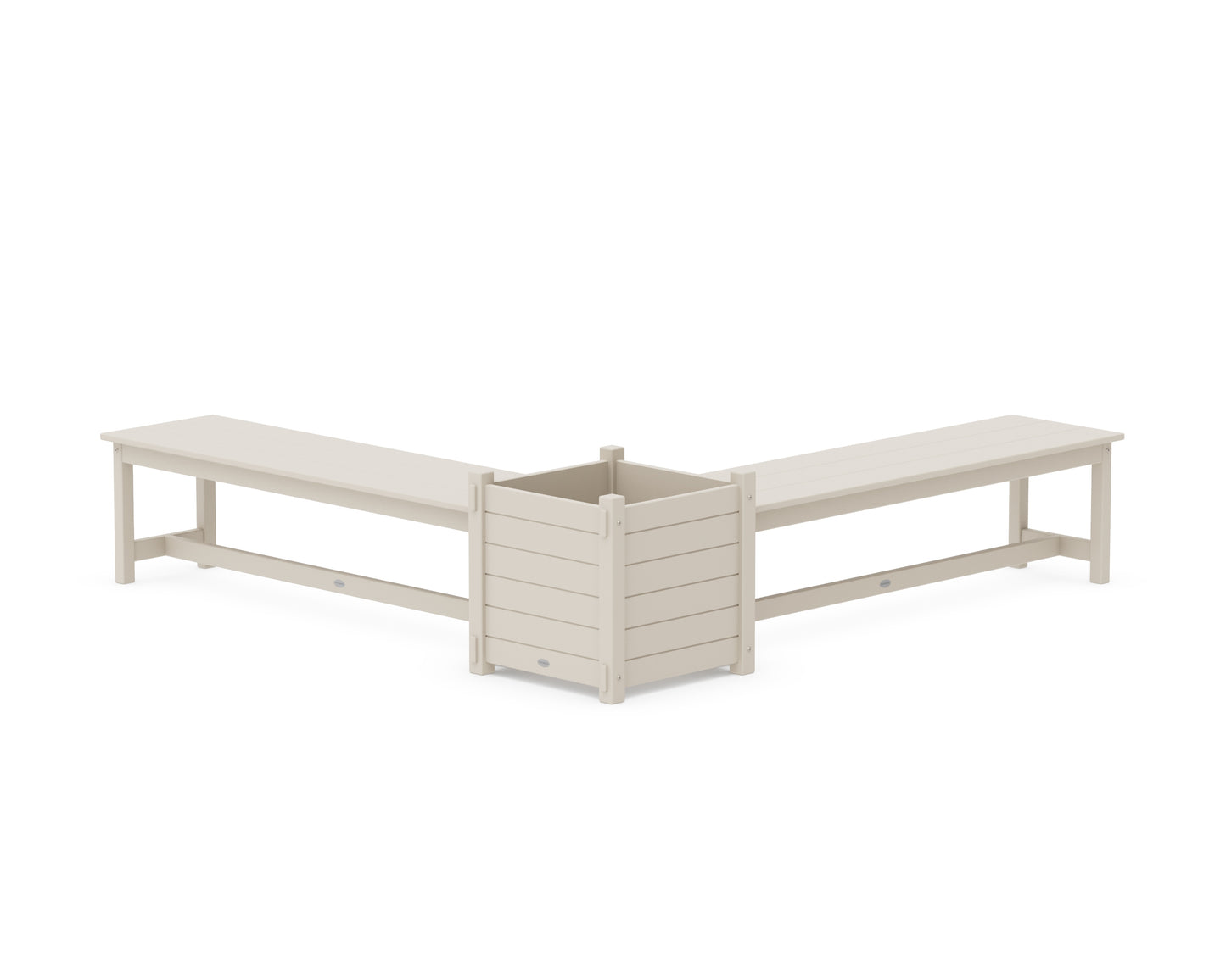 60" Nautical L- Shaped Planter Bench Set- Large