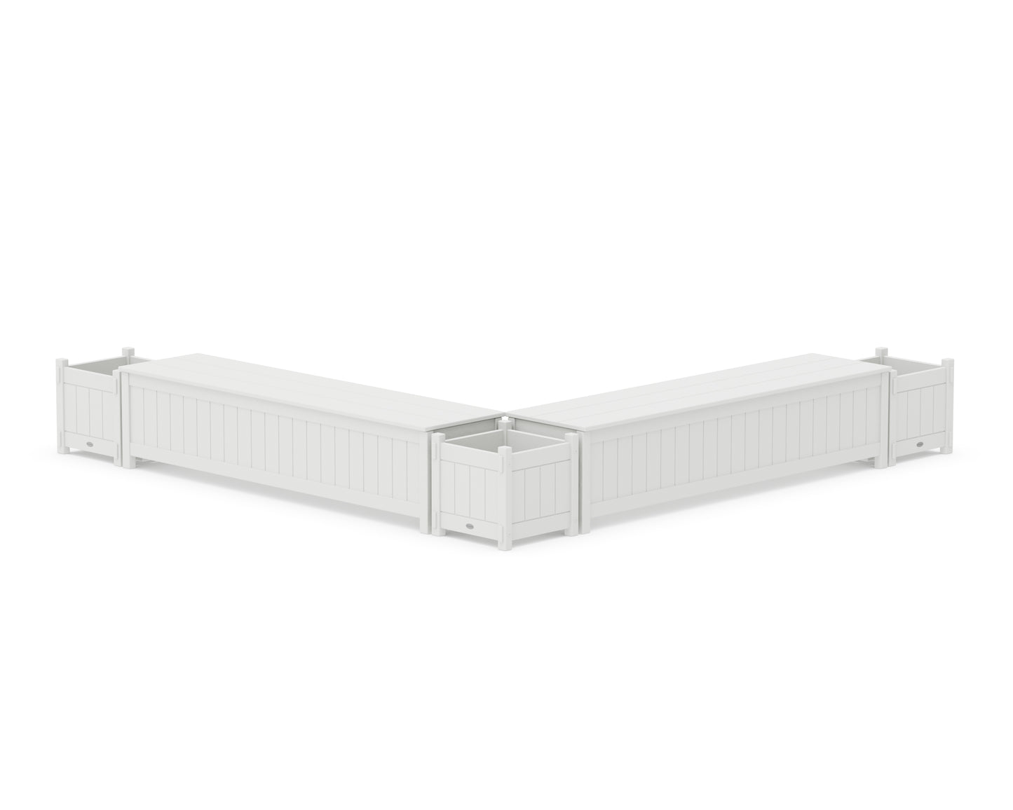 72" Vineyard L- Shaped Planter Storage Bench Corner Set