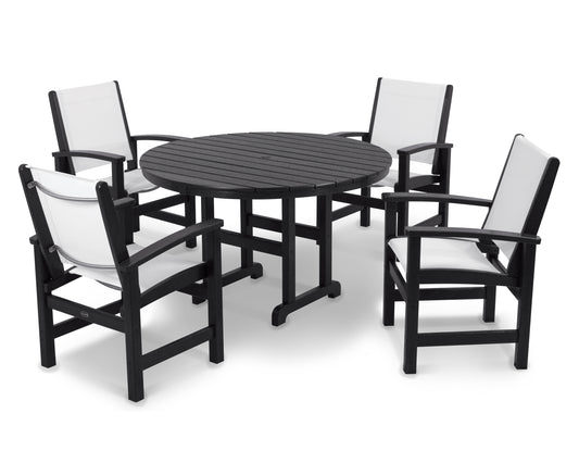 Coastal 5-Piece Round Farmhouse Dining Set