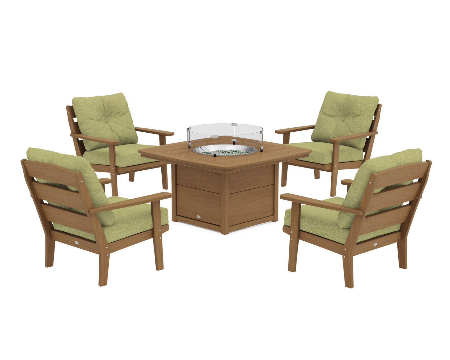 Lakeside 5-Piece Deep Seating Set with Nautical Fire Pit Table