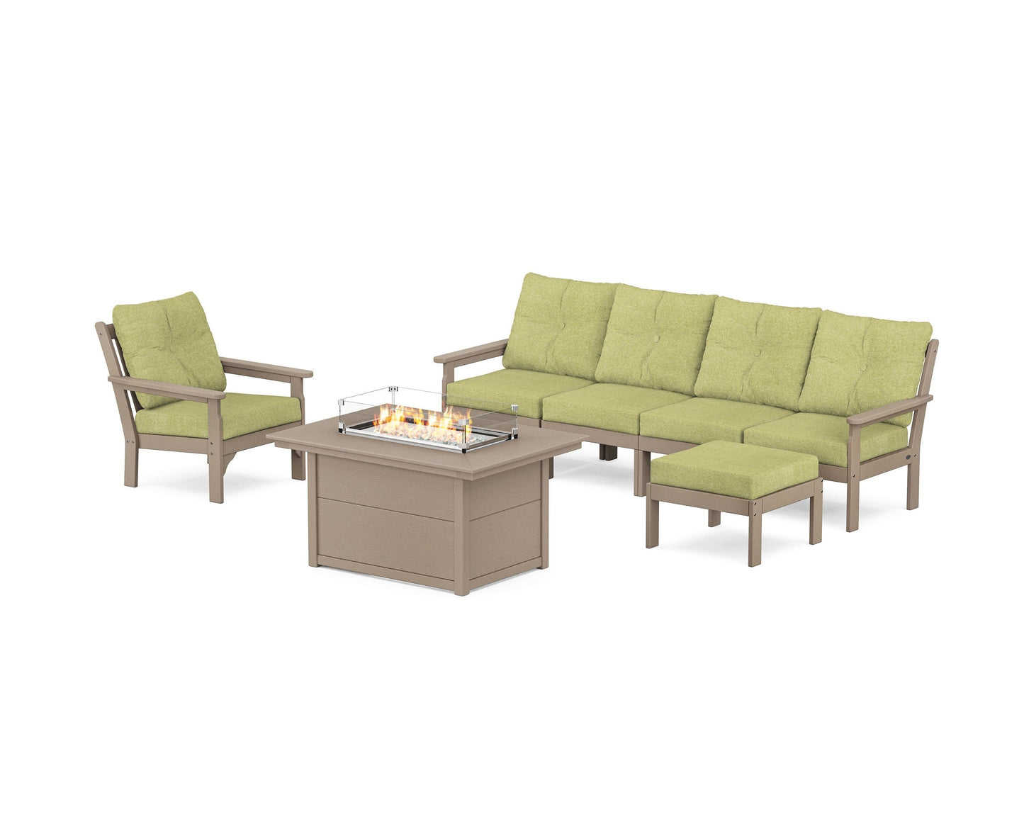 Vineyard Sectional Lounge and Fire Pit Set