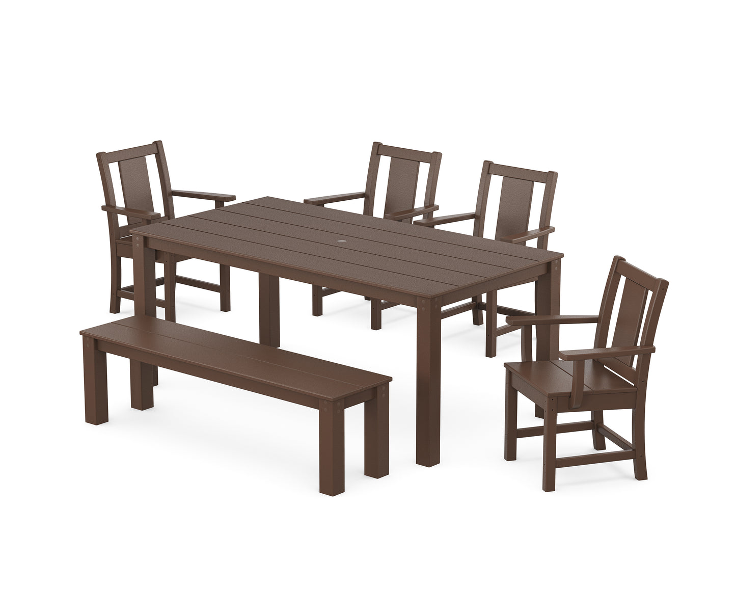 Prairie 6-Piece Parsons Dining Set with Bench