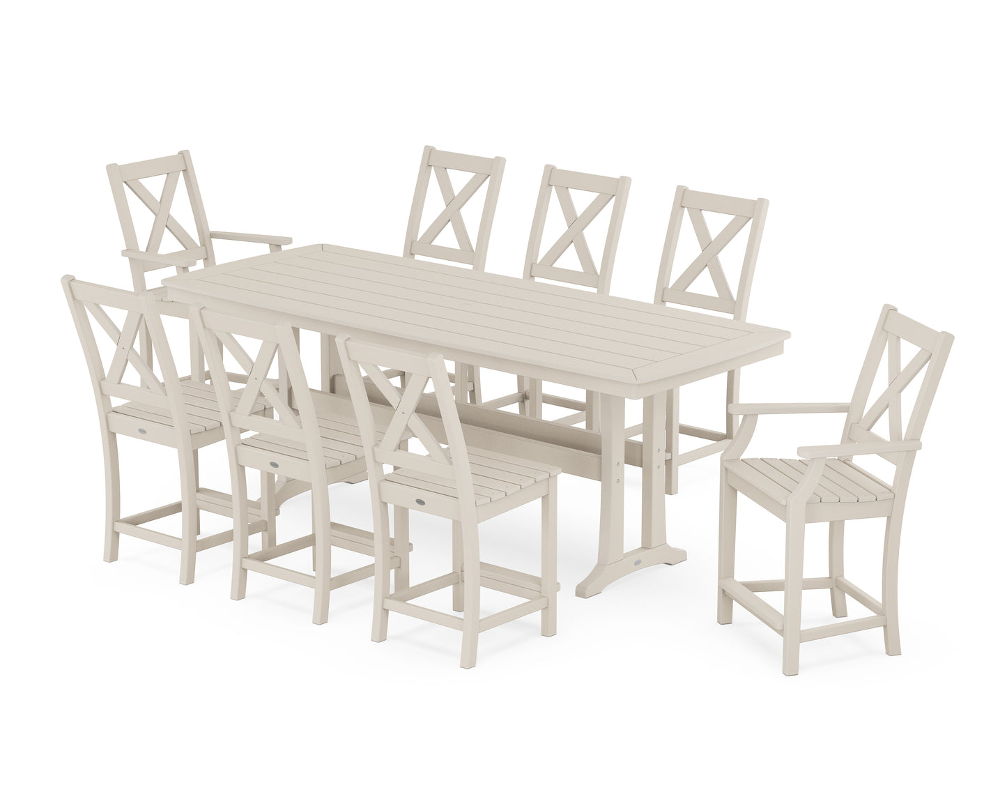 Braxton 9-Piece Counter Set with Trestle Legs