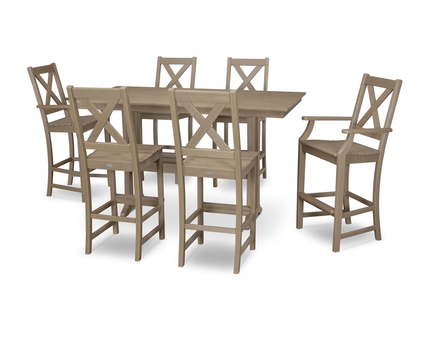 Braxton 7-Piece Farmhouse Trestle Bar Set