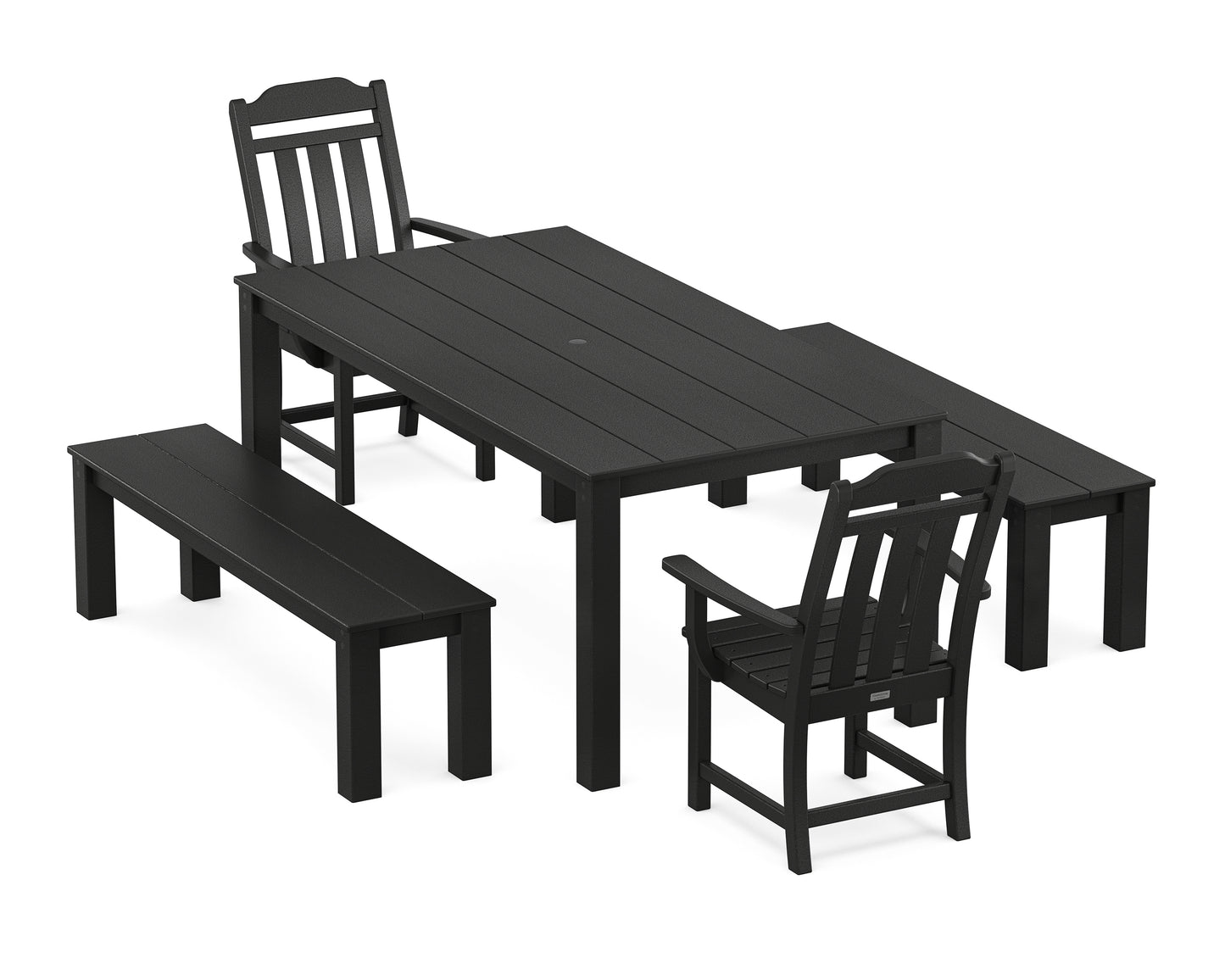 Country Living 5-Piece Parsons Dining Set with Benches