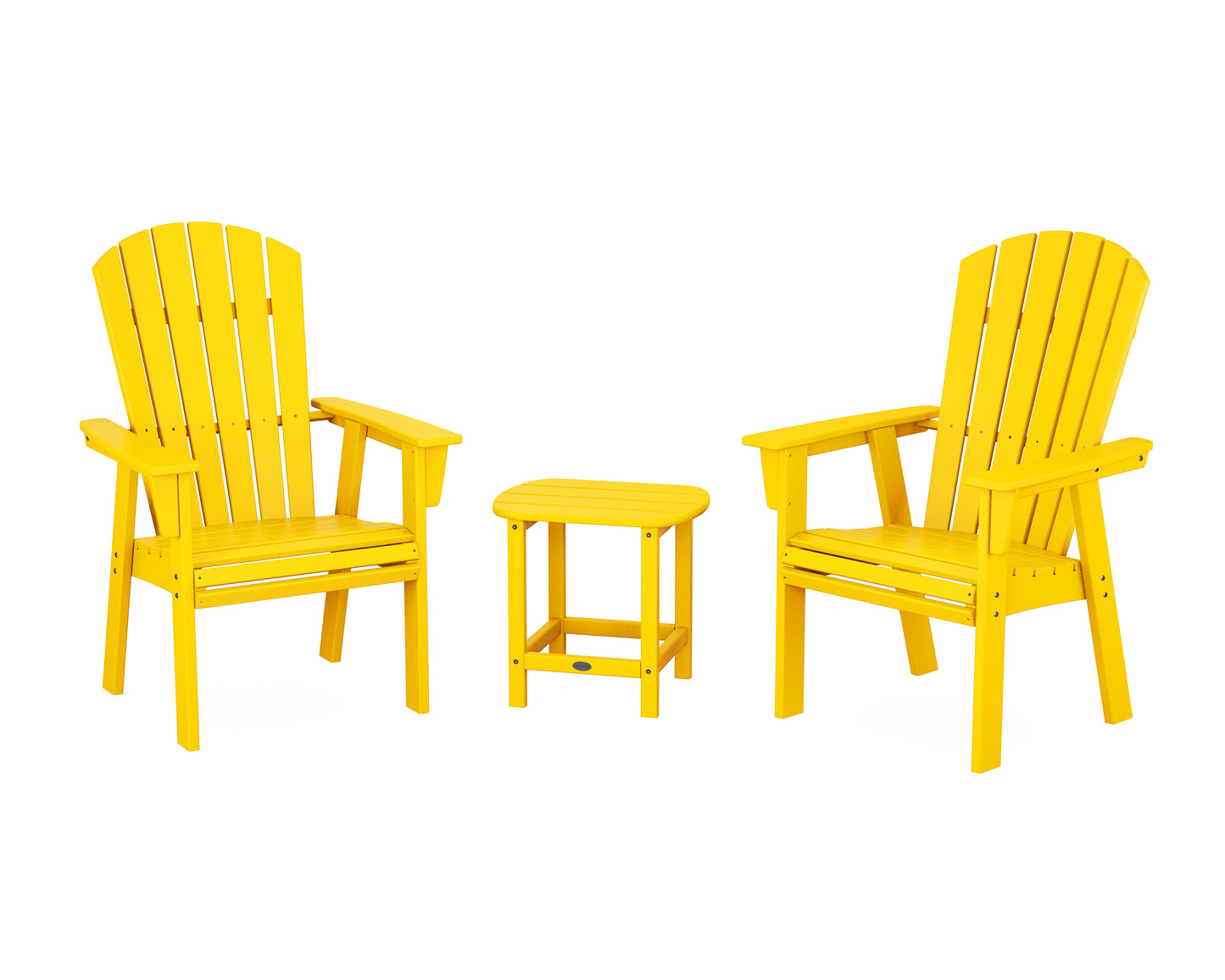 Nautical 3-Piece Curveback Upright Adirondack Chair Set