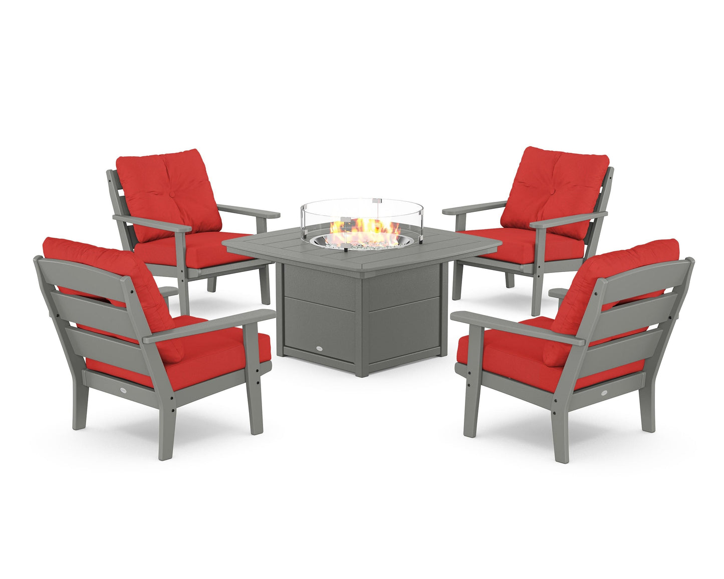 Lakeside 5-Piece Deep Seating Set with Nautical Fire Pit Table