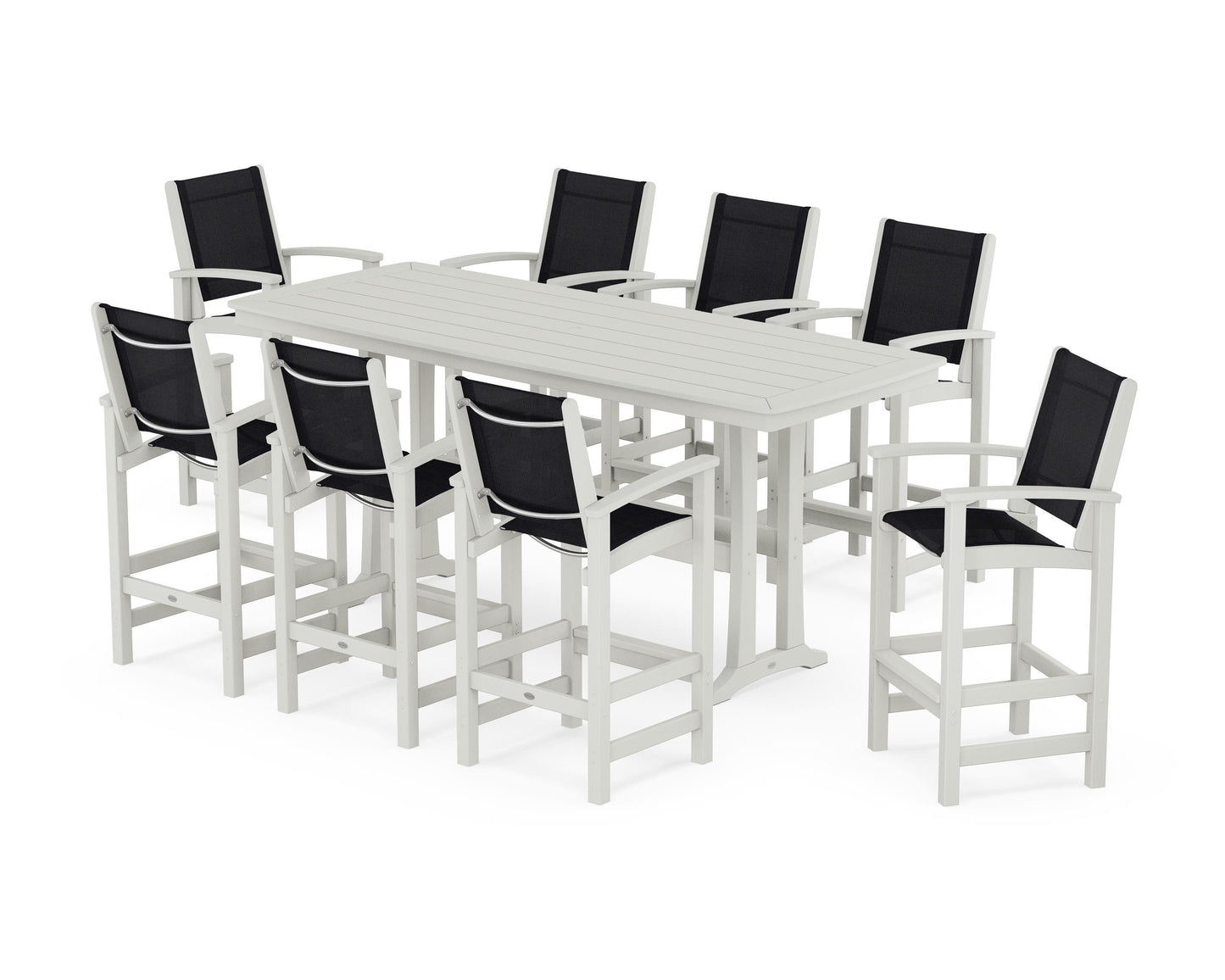 Coastal 9-Piece Bar Set with Trestle Legs