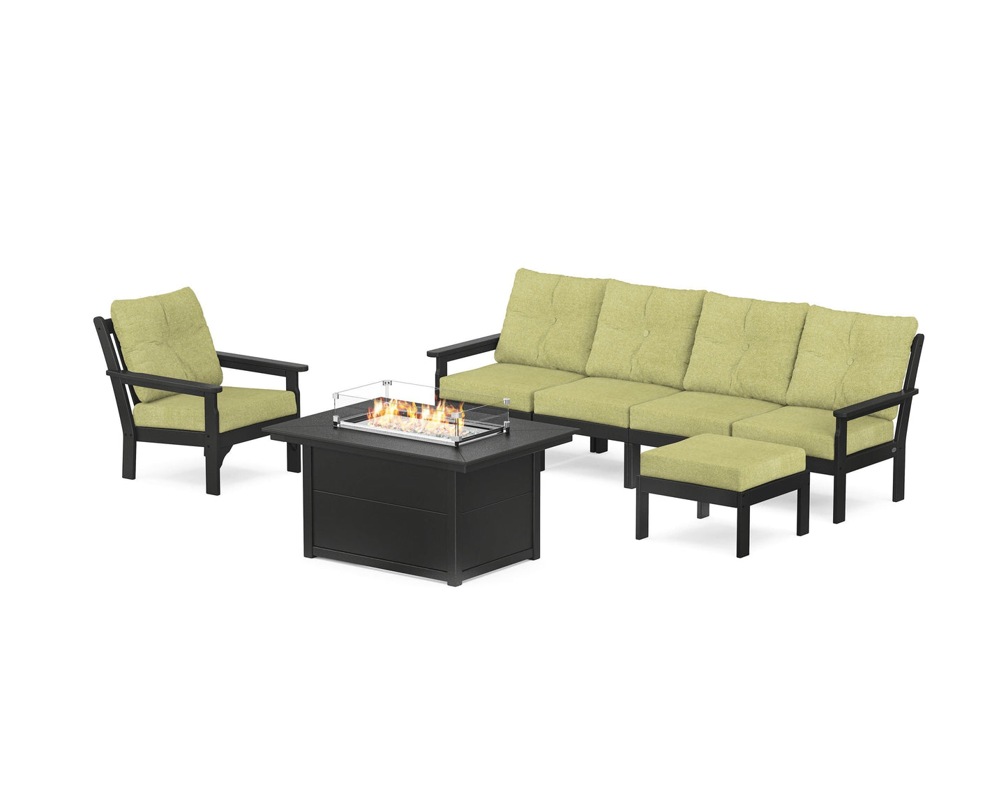 Vineyard Sectional Lounge and Fire Pit Set