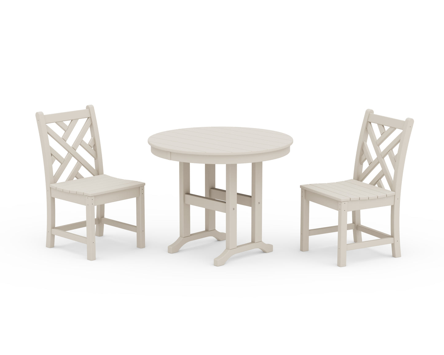 Chippendale Side Chair 3-Piece Round Dining Set