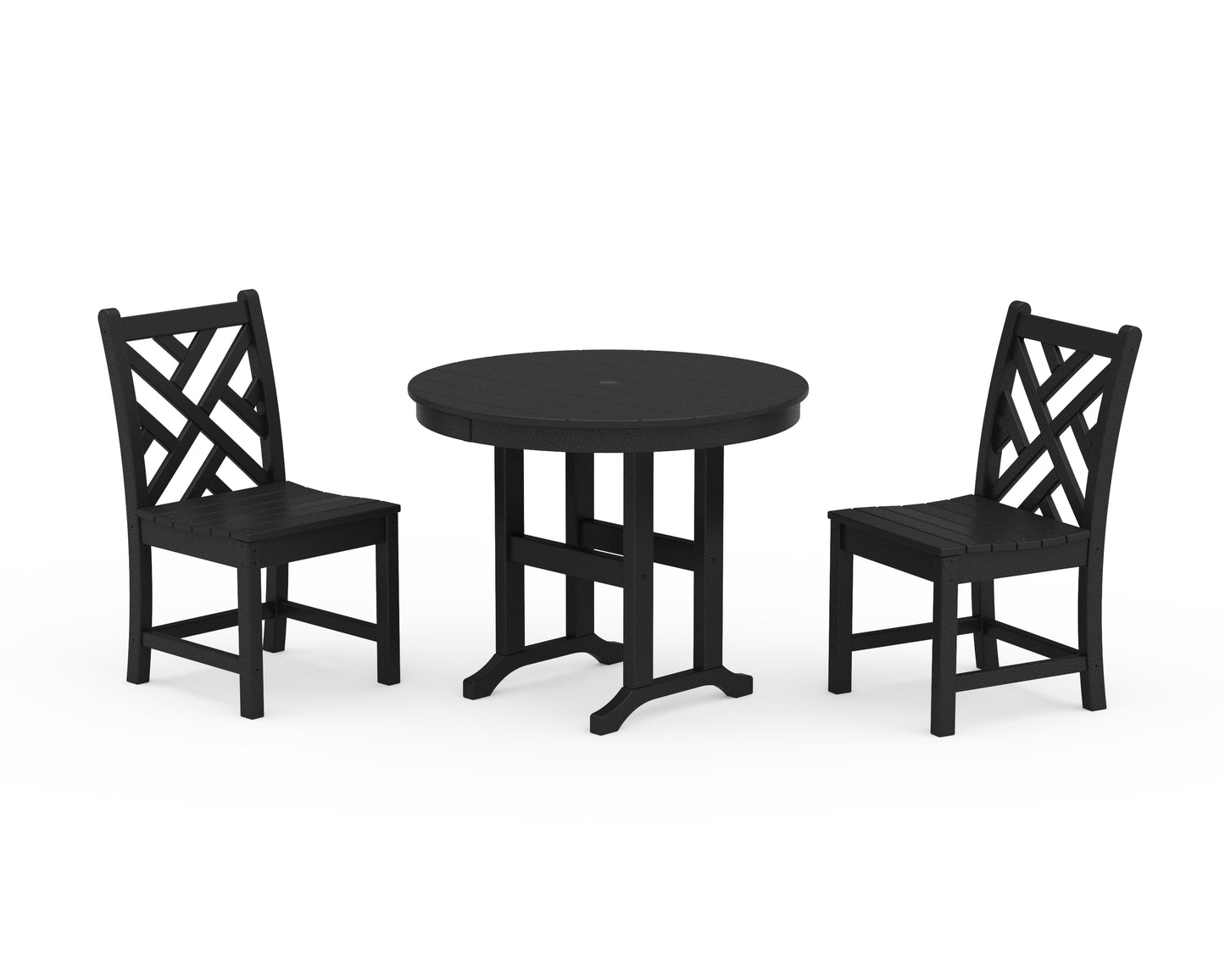 Chippendale Side Chair 3-Piece Round Dining Set
