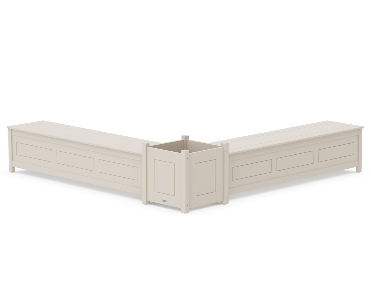 72" Country Living L- Shaped Planter Storage Bench Set- Large