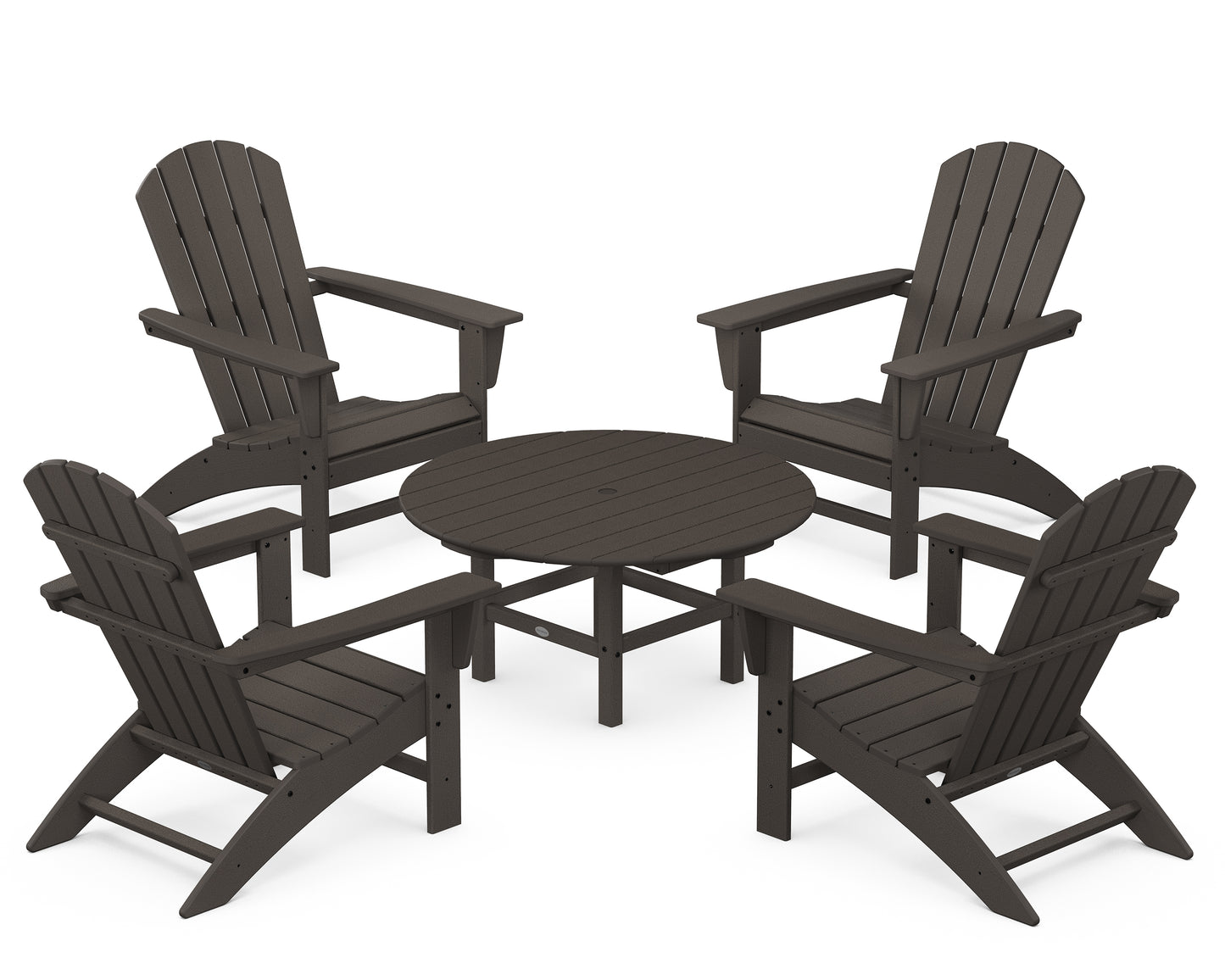 Nautical 5-Piece Adirondack Chair Conversation Set