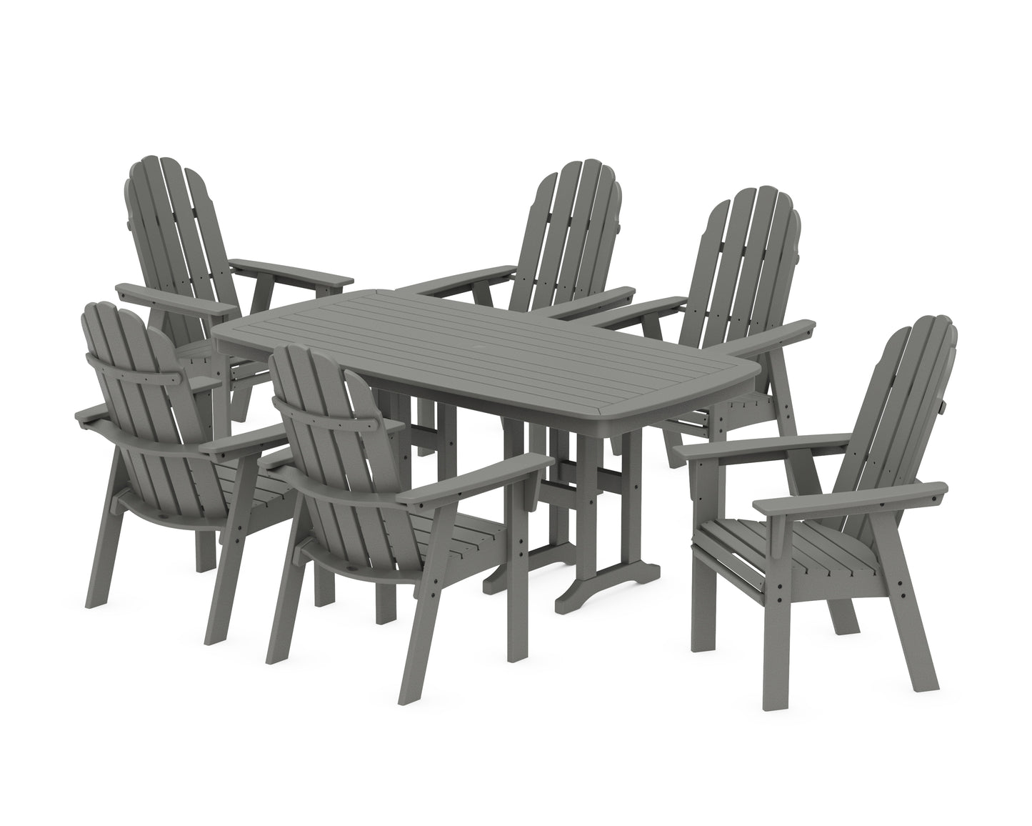 Vineyard Curveback Adirondack Chair 7-Piece Dining Set