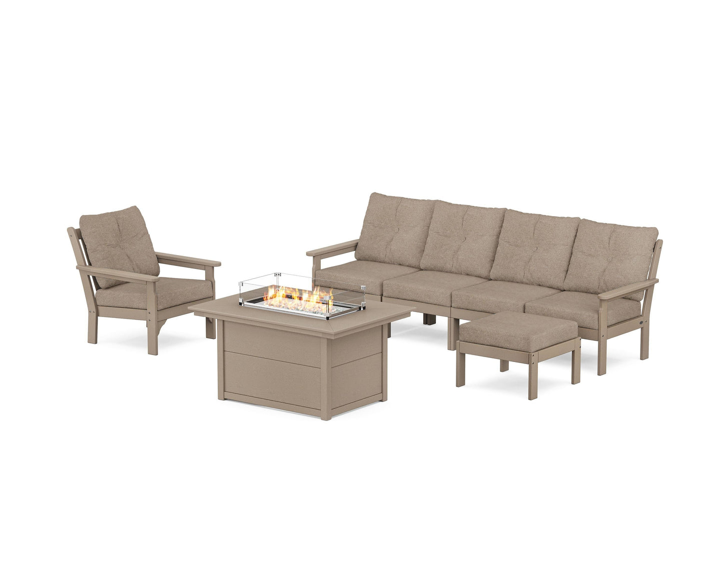 Vineyard Sectional Lounge and Fire Pit Set
