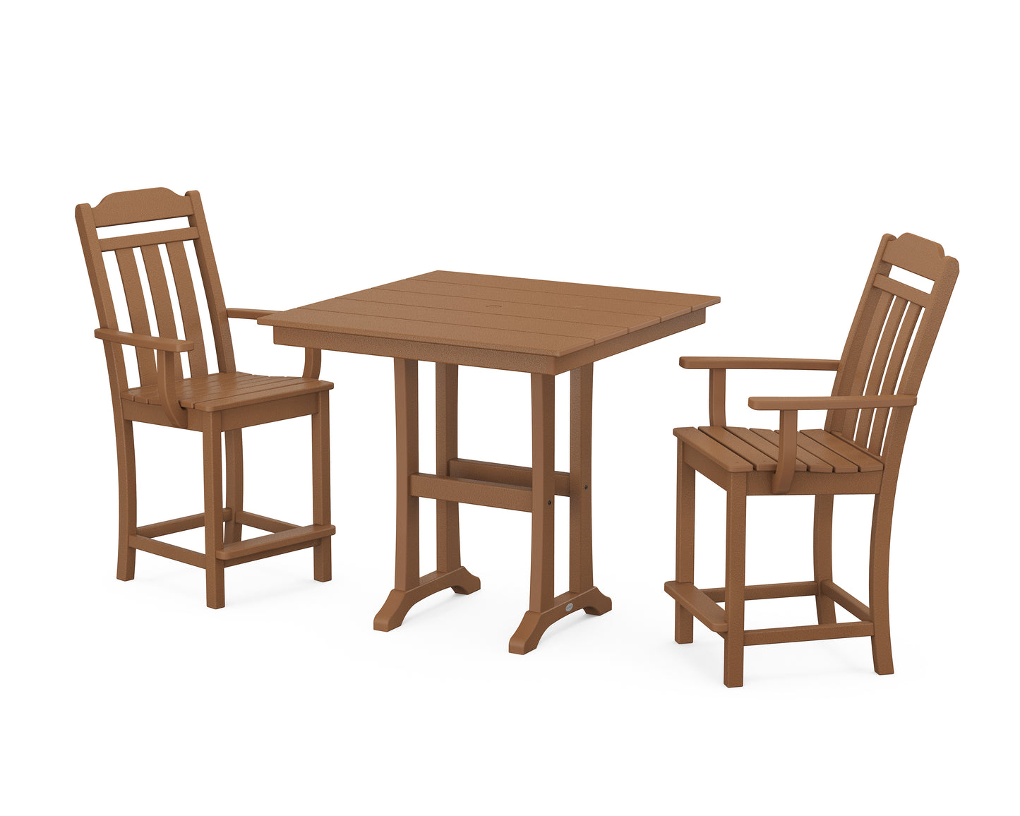 Cottage 3-Piece Farmhouse Counter Set with Trestle Legs