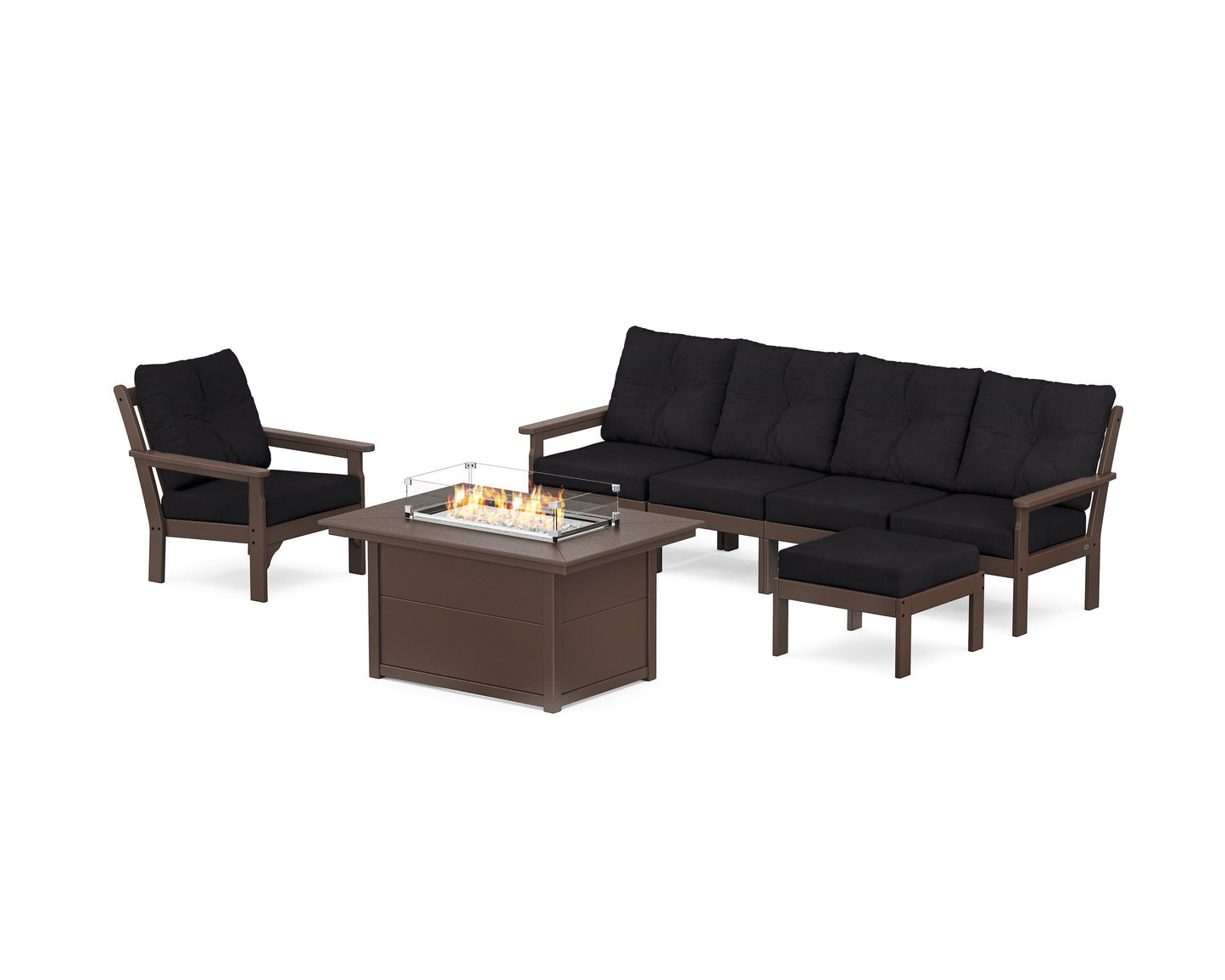 Vineyard Sectional Lounge and Fire Pit Set