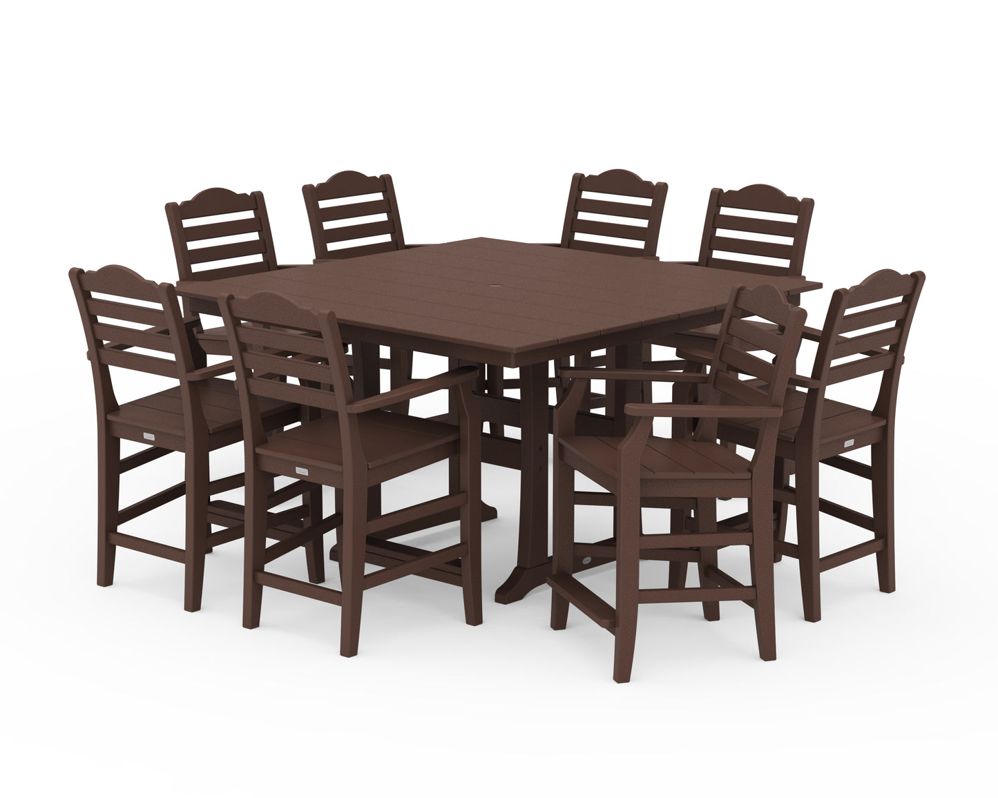 Savannah 9-Piece Square Farmhouse Counter Set with Trestle Legs