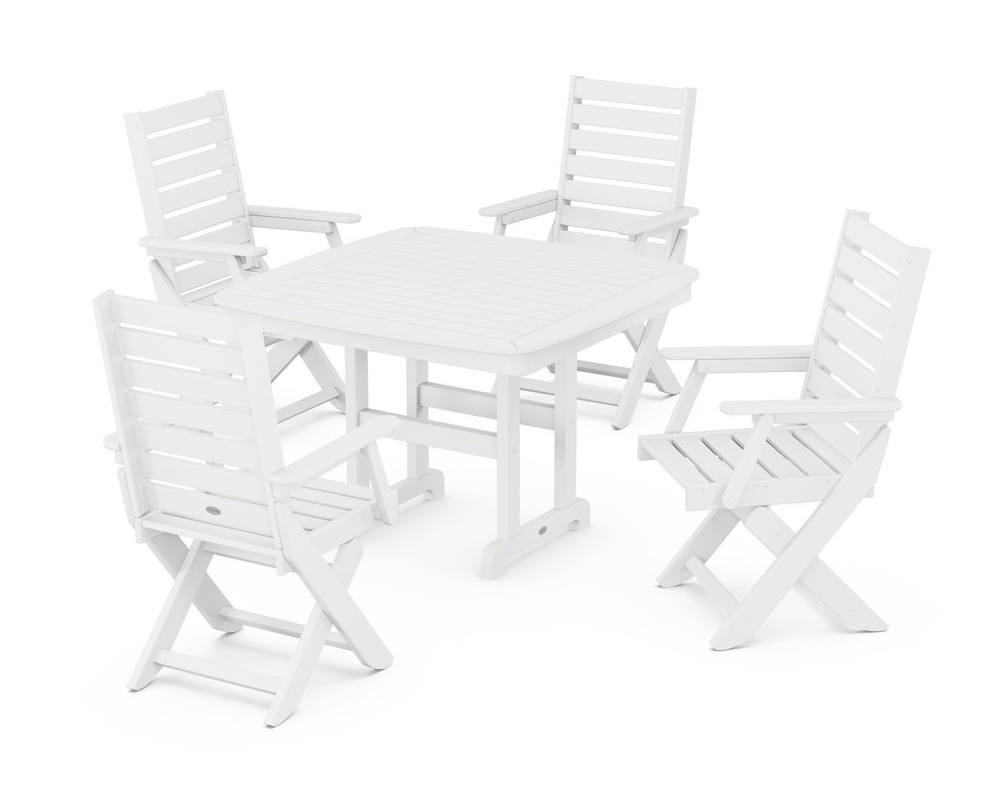 Captain Folding Chair 5-Piece Dining Set with Trestle Legs