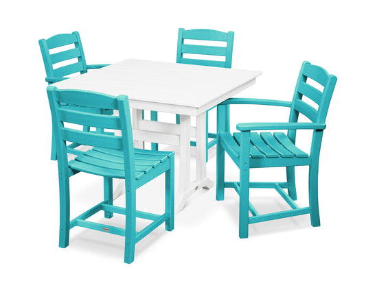 La Casa Cafe 5-Piece Farmhouse Dining Set with Trestle Legs