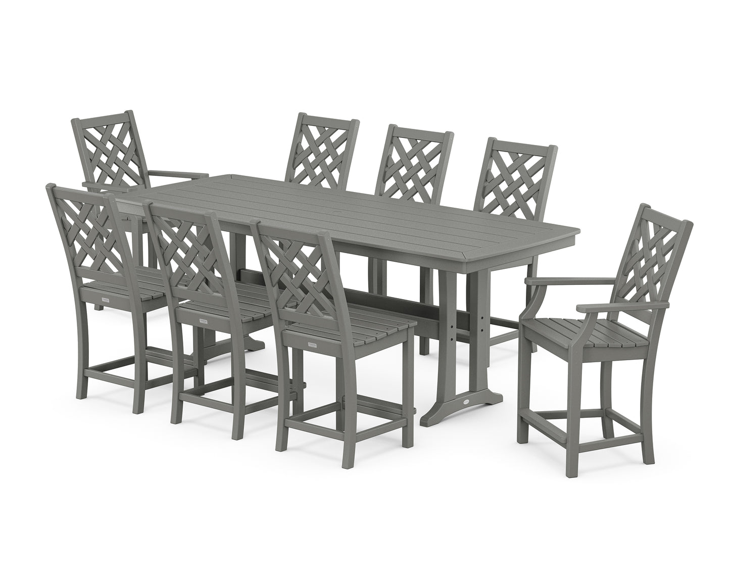 Wovendale 9-Piece Counter Set with Trestle Legs