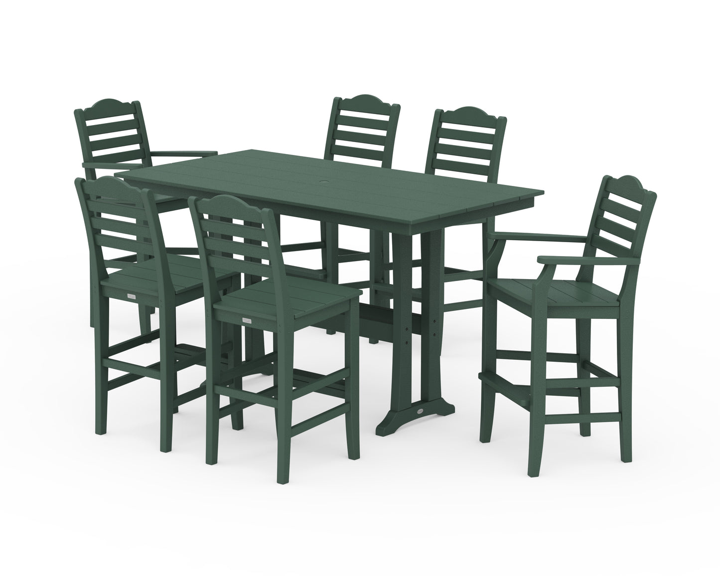 Savannah 7-Piece Farmhouse Bar Set with Trestle Legs