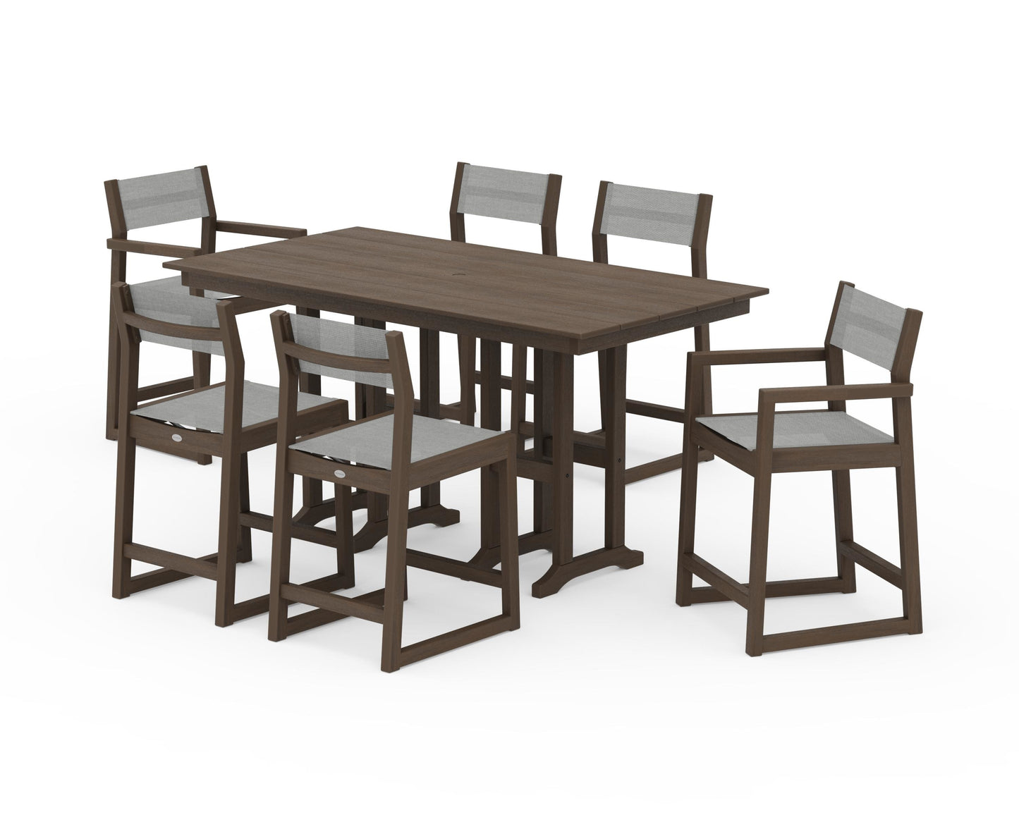 EDGE Sling 7-Piece Farmhouse Counter Set with Trestle Legs