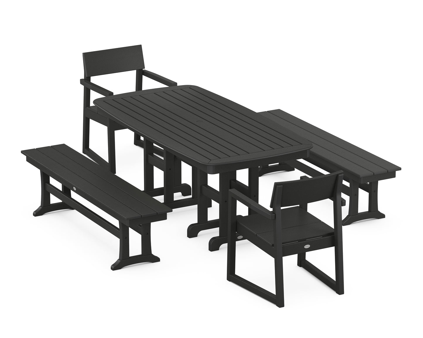 EDGE 5-Piece Dining Set with Benches